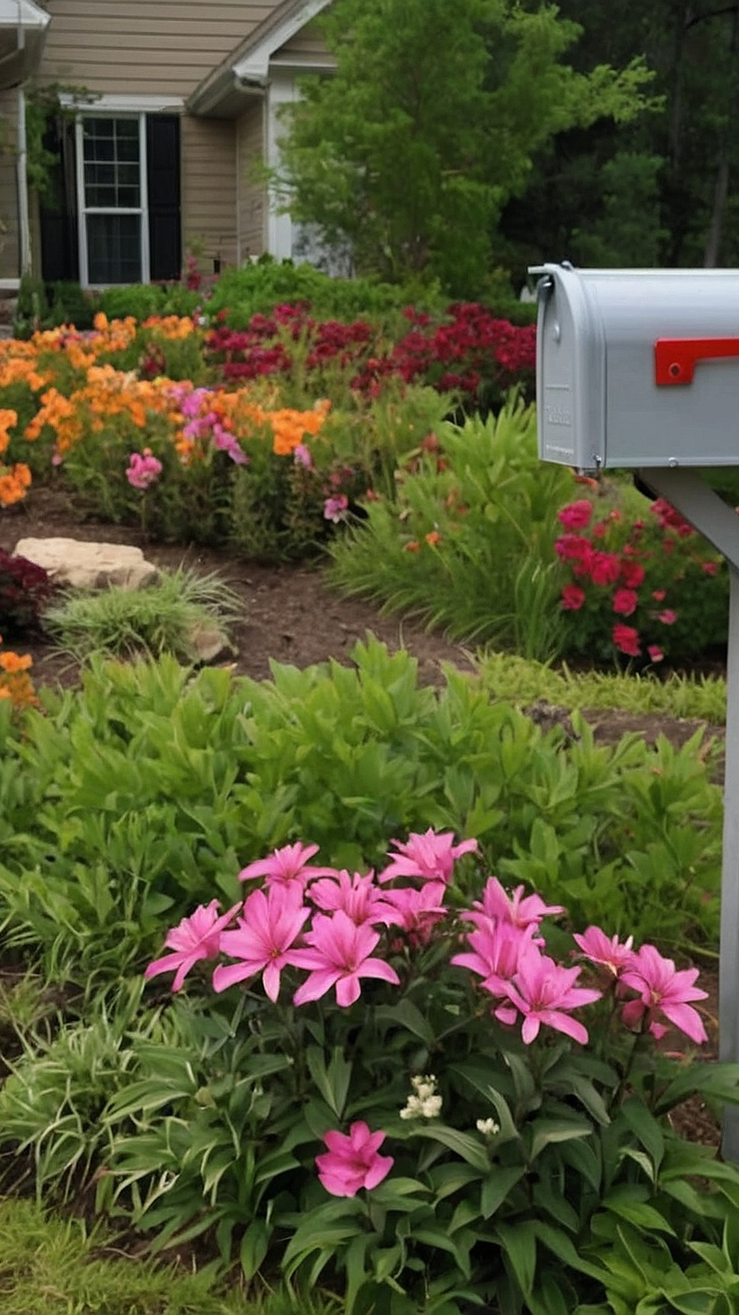 Vibrant Mailbox Flower Patch